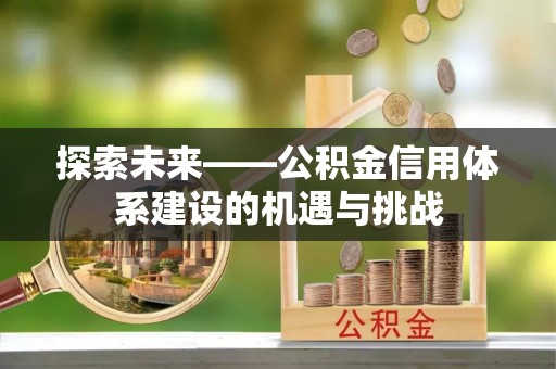 华坪探索未来——公积金信用体系建设的机遇与挑战