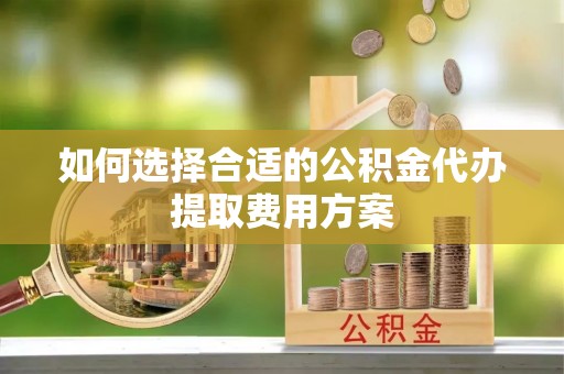 华坪如何选择合适的公积金代办提取费用方案
